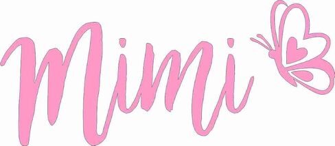 Mimi Butterfly Grandma 4"x1.75" - Die Cut Vinyl Window Decal/Sticker for Car/Truck (Pink) in Saudi Arabia