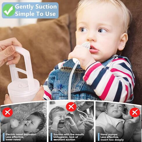 Nasal Aspirator for Baby, Baby Nose Sucker, Booger Sucker with Hand Pump and Non-Invasive Tip to Clear Clogged Passages and Boogers in Kuwait