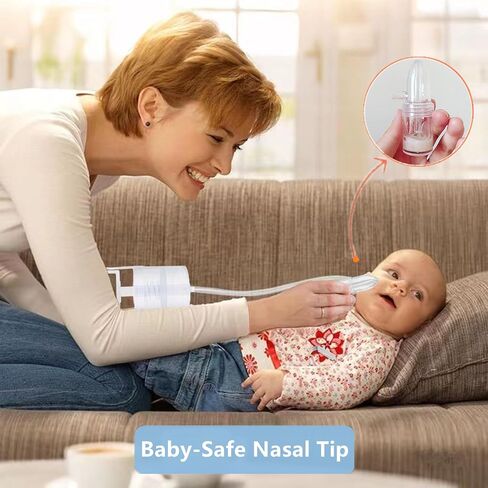 Nasal Aspirator for Baby, Baby Nose Sucker, Booger Sucker with Hand Pump and Non-Invasive Tip to Clear Clogged Passages and Boogers in Kuwait