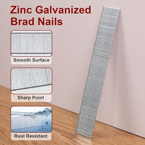 18 Gauge Brad Nails, 1000 Counts 2-inch 18 GA Brad Nails, Galvanized Nails for Nail Gun, Finishing Nail Gun Nails for Pneumatic, Electric Brad Nailer Gun in Saudi Arabia
