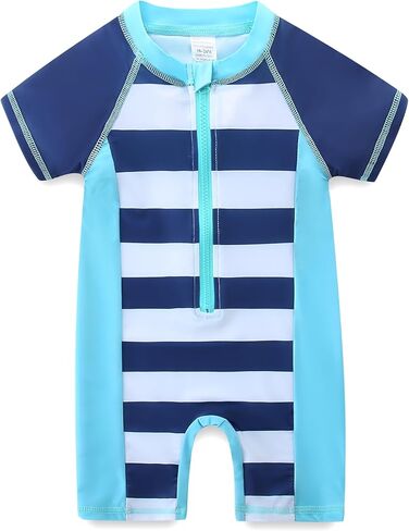 Cute Baby Boy Swimsuit Infant One Piece Bathing Suit Summer Toddler Short Sleeve Beach Swimwear in Kuwait