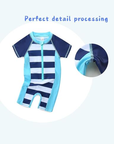 Cute Baby Boy Swimsuit Infant One Piece Bathing Suit Summer Toddler Short Sleeve Beach Swimwear in Kuwait