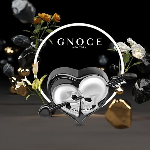 GNOCE Skull Lover Heart Charm Bead Sterling Silver Arrow من خلال Heart Skull Charm Bead سوار/قلادة هدية المجوهرات للنساء (النمط 1) in Saudi Arabia