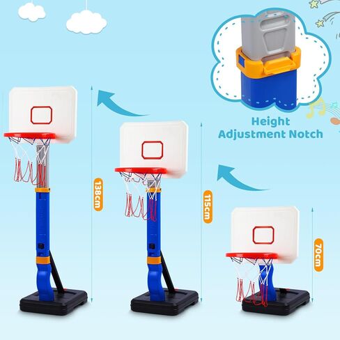 طفل كرة السلة طفل داخلي ، 27.55 "إلى 54.33" ارتفاع قابلة للتعديل كرة السلة MINI HOOP في الهواء الطلق ، ألعاب من سن 3 بويز فتيات الأطفال هدايا عيد ميلاد عيد ميلاد ألعاب الوالدين التعلم تمارس تمارين الرياضة in Kuwait