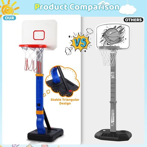 طفل كرة السلة طفل داخلي ، 27.55 "إلى 54.33" ارتفاع قابلة للتعديل كرة السلة MINI HOOP في الهواء الطلق ، ألعاب من سن 3 بويز فتيات الأطفال هدايا عيد ميلاد عيد ميلاد ألعاب الوالدين التعلم تمارس تمارين الرياضة in Kuwait