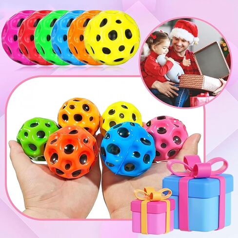 Super High Bouncing Ball - Lunar Crater Bouncing Ball, High Rebound Galaxy Theme - Kids Gifts-Easy to Grip and Catch - for Indoor and Outdoor use. Safe for Age 3+ in Kuwait