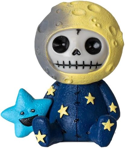 Pacific Giftware Luno Furrybones Collectible Figurine Signature Skeleton in Moon Costume with Blue Star Friend Home Decor and Unique Gift 3.03" Tall in Saudi Arabia