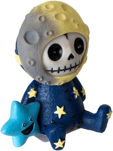 Pacific Giftware Luno Furrybones Collectible Figurine Signature Skeleton in Moon Costume with Blue Star Friend Home Decor and Unique Gift 3.03" Tall in Saudi Arabia