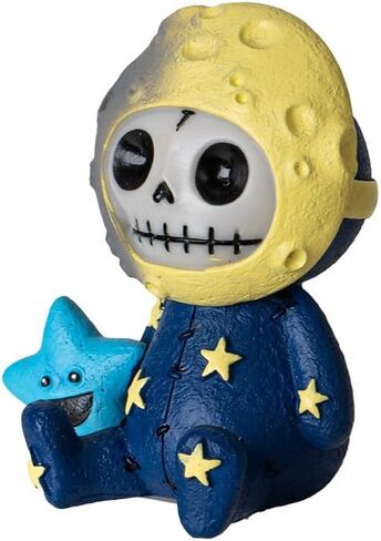 Pacific Giftware Luno Furrybones Collectible Figurine Signature Skeleton in Moon Costume with Blue Star Friend Home Decor and Unique Gift 3.03" Tall in Saudi Arabia