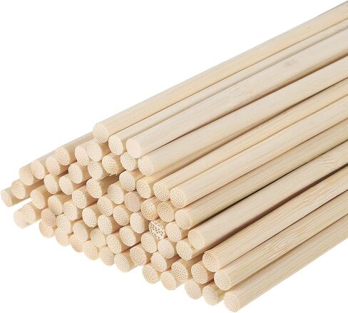MECCANIXITY Wooden Dowel Rods,30cm/12 Round Dowel Rod Wood Sticks,3mm/0.12" Bamboo Stick for Arts Crafts, Photo Booth Props, DIY Building Model,100 Pack in Kuwait