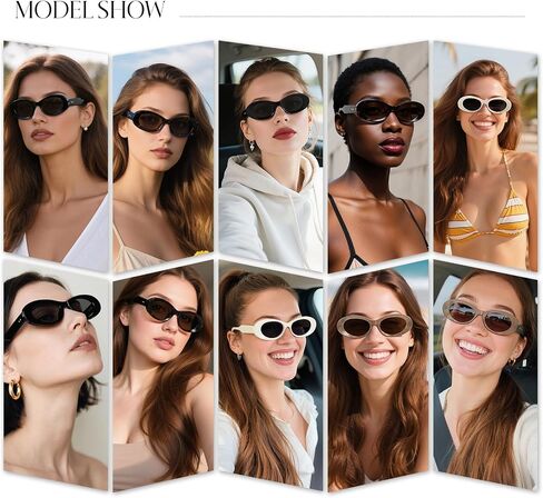 Fashion Retro Oval Sunglasses Women's Classic Small Frame UV400 Protection Lightweight Fashionable Sun Visor in Saudi Arabia