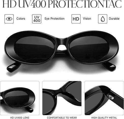 Fashion Retro Oval Sunglasses Women's Classic Small Frame UV400 Protection Lightweight Fashionable Sun Visor in Saudi Arabia