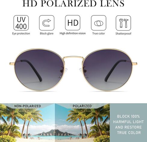 SUNGAIT Vintage Oval Sunglasses for Women Polarized UV400 Protection Elegant Metal Frame in Saudi Arabia