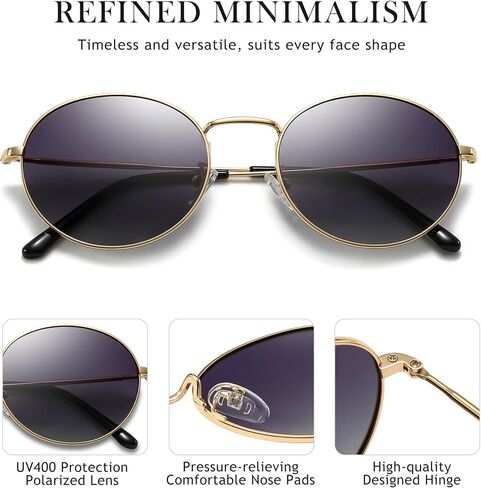 SUNGAIT Vintage Oval Sunglasses for Women Polarized UV400 Protection Elegant Metal Frame in Saudi Arabia