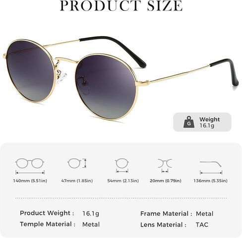 SUNGAIT Vintage Oval Sunglasses for Women Polarized UV400 Protection Elegant Metal Frame in Saudi Arabia
