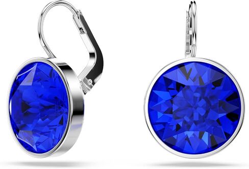 Swarovski Bella drop earrings, Round cut, Pink, Rhodium Finish in Saudi Arabia