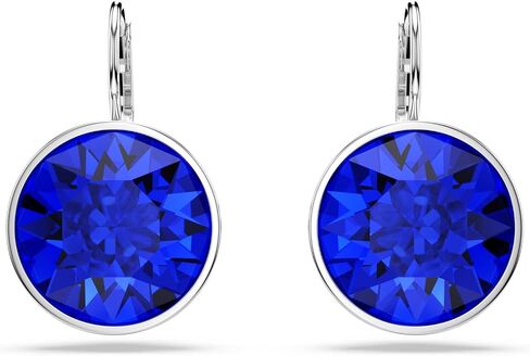 Swarovski Bella drop earrings, Round cut, Pink, Rhodium Finish in Saudi Arabia