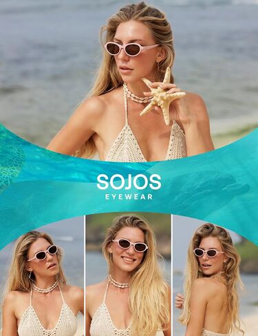 SOJOS Ocean Collection Polarized Retro Oval Small Sunglasses Womens Recycled Plastic Frame Eco-Friendly UV400, Echo in Saudi Arabia
