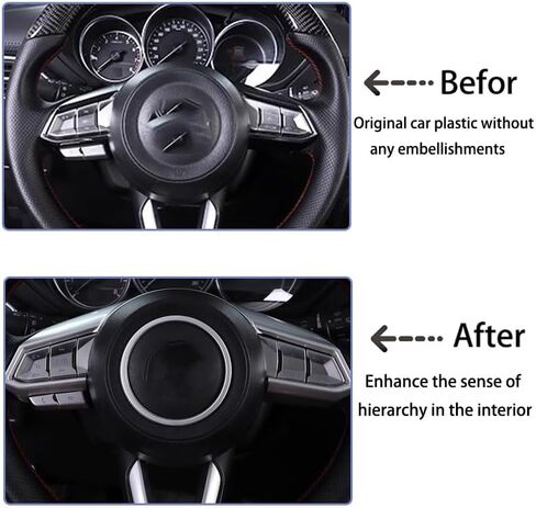ملحقات السيارات تناسب Mazda CX-5 Cx5 2017-2023 لـ CX9 2016-2023 ABS تقليم عجلة القيادة الداخلية (ألياف الكربون) 1pc in Kuwait