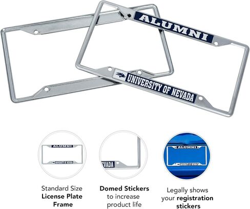 Desert Cactus University of Nevada Reno License Plate Frame UNR Wolf Pack Metal Car Tag Holder for Front or Back of Car Officially Licensed (Alumni) in Saudi Arabia