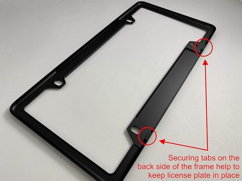 [Officially Licensed USMC Product] - Marines. The Few. The Proud. - Domed Custom-Made Personalized Narrow (Thin) Top 4 Hole Metal Car License Plate Frame with Free caps - Black (Qty: 1 Frame) in Saudi Arabia