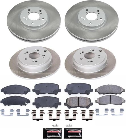 Power Stop SC5369 Front and Rear Brake Kit With Semi-Coated Brake Rotors and Ceramic Brake Pads & Hardware For Acura MDX 2007-2013 | Acura ZDX 2010-2013 | Honda Pilot 2009-2011 [Application Specific] in Saudi Arabia