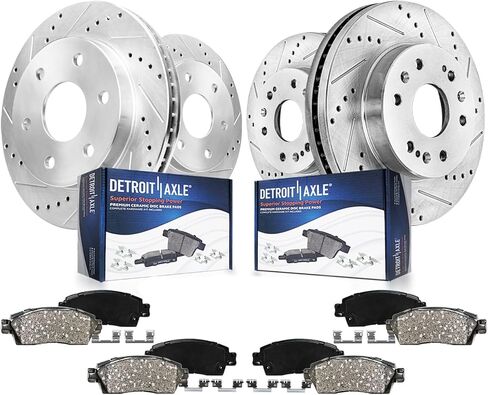 Detroit Axle - مجموعة الفرامل لشيفي Silverado Sierra 1500 Tahoe Yukon XL Suburban Escalade ESV حفر ودوار فرامل قرص محفوفة in Saudi Arabia