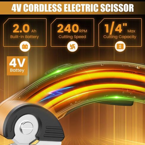 مقص كهربائي مستهدف ، مقص قاطع من الورق المقوى 4V القابل لإعادة الشحن مقص النسيج الثقيل مع قفل أمان وشفرات احتياطية ، قطع صناديق دوارة الطاقة لقطع البلاستيك الجلدي السجاد ، الصياغة ، الخياطة in Kuwait