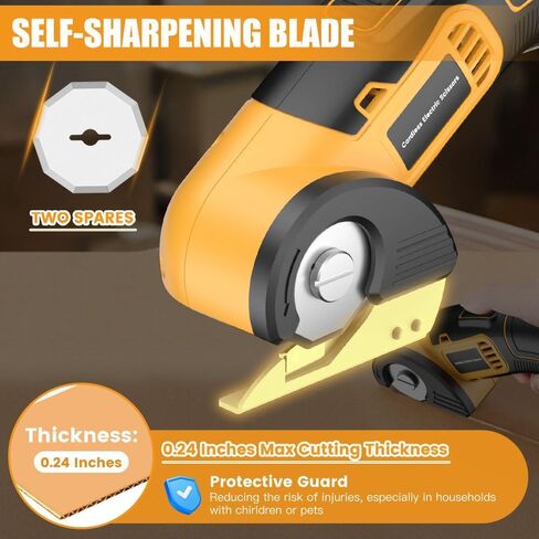 مقص كهربائي مستهدف ، مقص قاطع من الورق المقوى 4V القابل لإعادة الشحن مقص النسيج الثقيل مع قفل أمان وشفرات احتياطية ، قطع صناديق دوارة الطاقة لقطع البلاستيك الجلدي السجاد ، الصياغة ، الخياطة in Kuwait