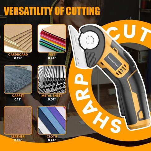 مقص كهربائي مستهدف ، مقص قاطع من الورق المقوى 4V القابل لإعادة الشحن مقص النسيج الثقيل مع قفل أمان وشفرات احتياطية ، قطع صناديق دوارة الطاقة لقطع البلاستيك الجلدي السجاد ، الصياغة ، الخياطة in Kuwait