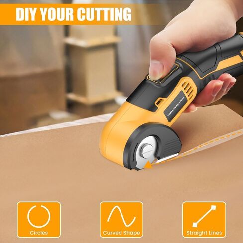 مقص كهربائي مستهدف ، مقص قاطع من الورق المقوى 4V القابل لإعادة الشحن مقص النسيج الثقيل مع قفل أمان وشفرات احتياطية ، قطع صناديق دوارة الطاقة لقطع البلاستيك الجلدي السجاد ، الصياغة ، الخياطة in Kuwait