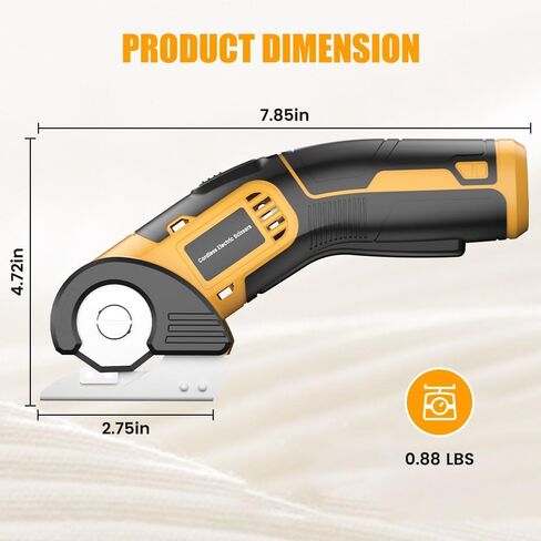 مقص كهربائي مستهدف ، مقص قاطع من الورق المقوى 4V القابل لإعادة الشحن مقص النسيج الثقيل مع قفل أمان وشفرات احتياطية ، قطع صناديق دوارة الطاقة لقطع البلاستيك الجلدي السجاد ، الصياغة ، الخياطة in Kuwait