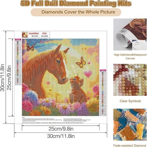 CEOVR Horse Diamond Art Kits for Adults, Animal Diamond Painting Dots 5D Full Drill DIY Gem Art for Beginner, Adult Crafts Kits Wall Decor for Home Office 12x16in in Saudi Arabia
