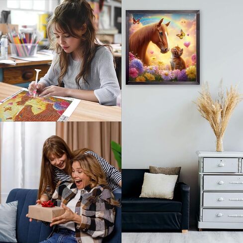 CEOVR Horse Diamond Art Kits for Adults, Animal Diamond Painting Dots 5D Full Drill DIY Gem Art for Beginner, Adult Crafts Kits Wall Decor for Home Office 12x16in in Saudi Arabia