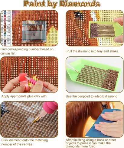 CEOVR Horse Diamond Art Kits for Adults, Animal Diamond Painting Dots 5D Full Drill DIY Gem Art for Beginner, Adult Crafts Kits Wall Decor for Home Office 12x16in in Saudi Arabia