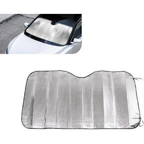 السيارة الزجاجية للسيارة ، حافظ على لوحة عاكسة للحرارة بارد للسيارة ، ودرع أشعة الشمس في مجال الحماية من أشعة الشمس القابلة للطي ، Universal for Cars (Silver #55.1 "× 27.5") in Kuwait