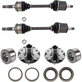 TRQ Front Drivetrain Kit CV Axle Shaft Assembly Wheel Bearing Wheel Hub Wheel Seal Compatible with 2001-2007 Toyota Sequoia 2000-2006 Tundra in Kuwait
