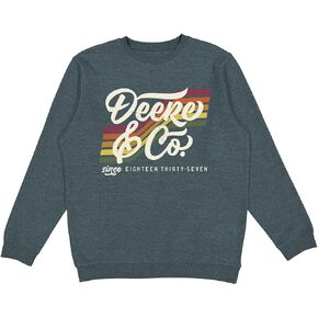 John Deere Womens 70s Stripe Crew Neck Sweatshirt in Black Heather in Saudi Arabia
