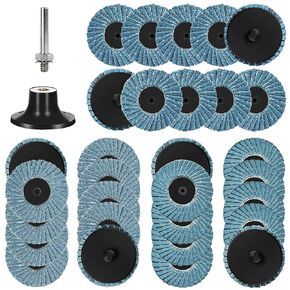 75pcs 2 بوصة تغيير سريع للأقراص الصنفرة المادة الممولة مجموعة كاشطية طاحونة مع 1/4 بوصة ملحقات الحفر الطاقة لفة لفة من الخشب المعدني طحن الصدأ والطلاء in Kuwait