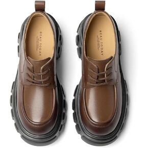 BEAU TODAY Platform Oxfords for Women, Oxford Shoes for Women, Chunky Leather Lace Up Oxfords,Casual Comfortable Breathable Non-Slip Dress Shoes for Work Business in Kuwait