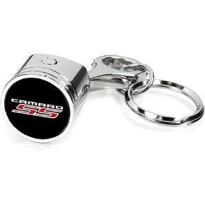 for Chevrolet Camaro SS Engine Piston Style Chrome Metal Key Chain Keychain, Only Official Licensed in Saudi Arabia