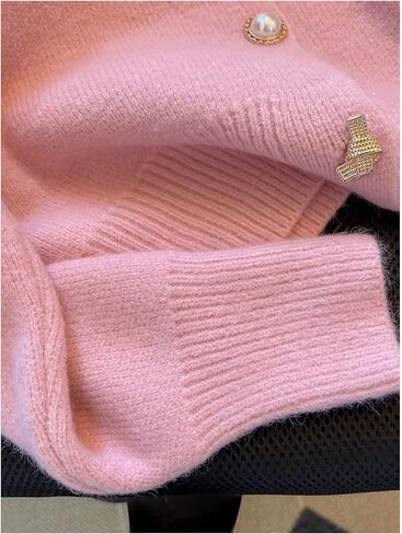 Gorglitter Women’s Button Up Fall Cardigan Sweater reary strendy لطيف لطيف لؤلؤة طويلة الأكمام كابل متماسكة أعلى in Saudi Arabia