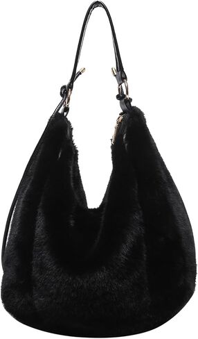 Fluffy Tote Bag Winter Fuzzy Purses for Women Faux Fur Bag with Strap Soft Furry Handbag Plush Crossbody Bags in Kuwait