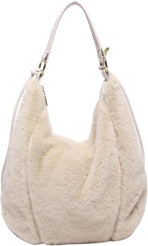 Fluffy Tote Bag Winter Fuzzy Purses for Women Faux Fur Bag with Strap Soft Furry Handbag Plush Crossbody Bags in Kuwait