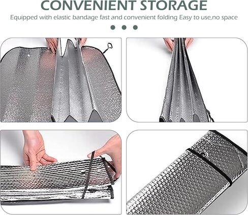 السيارة الزجاجية للسيارة ، حافظ على لوحة عاكسة للحرارة بارد للسيارة ، ودرع أشعة الشمس في مجال الحماية من أشعة الشمس القابلة للطي ، Universal for Cars (Silver #55.1 "× 27.5") in Kuwait