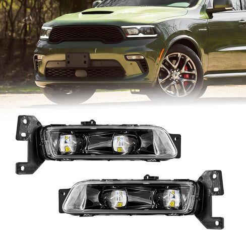 KARPAL Pair Left and Right Side Front Bumper LED Fog Light Fit for 2017-2022 Jeep Grand Cherokee & 2018-2022 Dodge Durango Replaces 68275511AC+68275510AC in Saudi Arabia