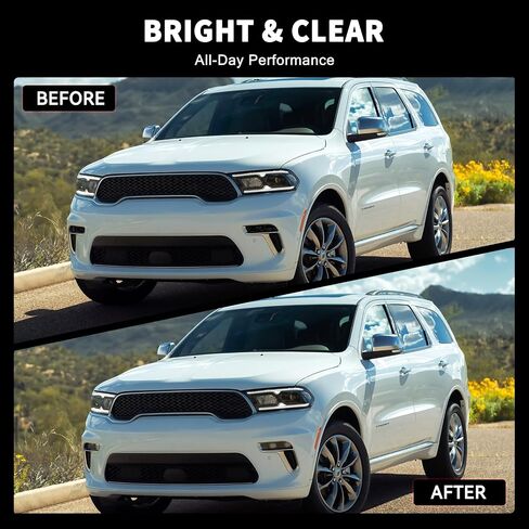 KARPAL Pair Left and Right Side Front Bumper LED Fog Light Fit for 2017-2022 Jeep Grand Cherokee & 2018-2022 Dodge Durango Replaces 68275511AC+68275510AC in Saudi Arabia