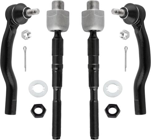 BOXI (Set of 4) Front Inner & Outer Tie Rod Ends Fit for Ford Edge 2007 2008 2009 2010 2011 2012 2013 2014 / for Lincoln MKX 2007 2008 2009 2010 2011 2012 2013 2014 2015 | EV800576 ES800473 ES800474 in Saudi Arabia
