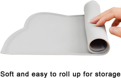 Cat Food Mat Non Slip Pet Feeding Mats for Dog Water Bowl Silicone Tray Dogs Placemat Pad for Floor Pink in Saudi Arabia