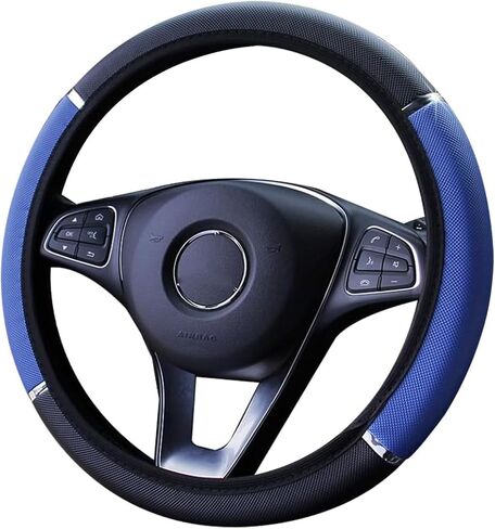 أغطية عجلة القيادة لـ Hyundai Kona 2018 2019 2020 2021 2022 2023 ، مرنة الجلود المرنة تنفس الحامي الأوتوماتيكي ، إمدادات الديكور الداخلي ، الأزرق in Kuwait